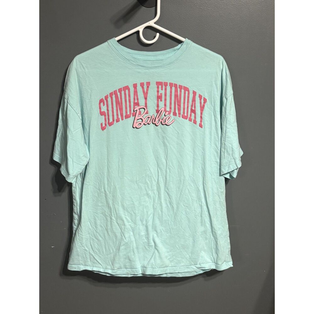 Barbie "Sunday Funday" Oversized Graphic T-Shirt Size Small Retro Y2K